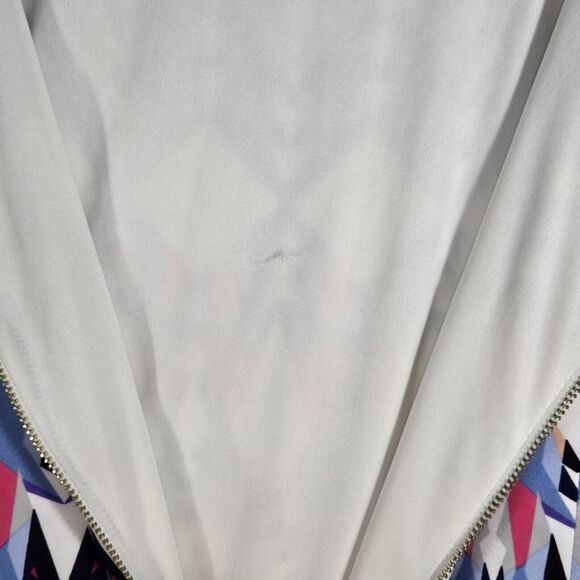 Vince Camuto Multicolor Blue Pink Orange Stretch Sheath Long Sleeve Dress Size 8 - Picture 7 of 14